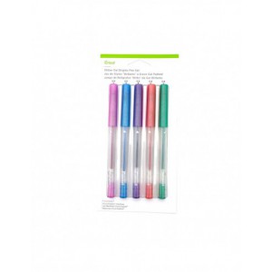 CRICUT EXPLORE/MAKER - 5 STYLOS GEL PAILLETES ROSE,BLEU, VIOLET,ORANGE, VERT