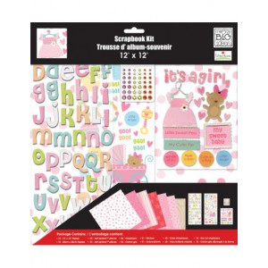 KIT DE SCRAPBOOKING - ALBUM SOUVENIR  -Ellen- Baby Girl Page Kit