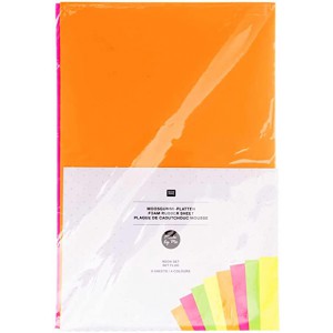 CAOUTCHOUC mousse SOUPLE 8 Feuilles 2mm - 20X30cm - fluo
