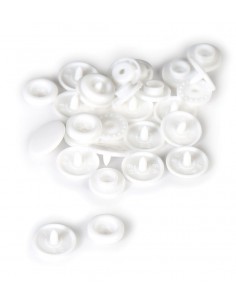 lot de 10 boutons pressions résine  BLANC diamètre 12,2mm