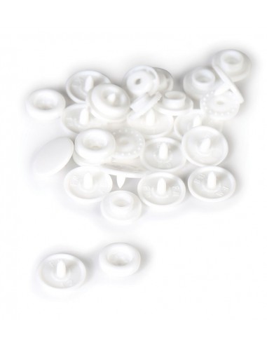 lot de 10 boutons pressions résine  BLANC diamètre 12,2mm