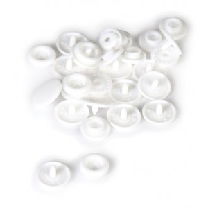 lot de 10 boutons pressions résine  BLANC diamètre 12,2mm