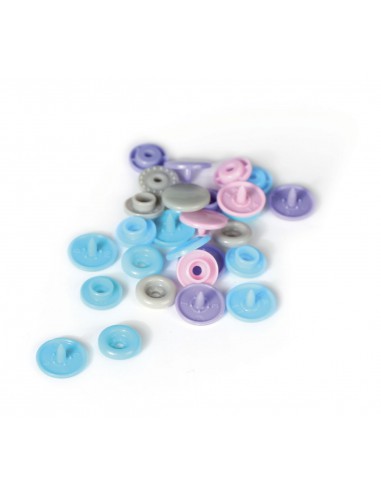 lot de 10 boutons pressions résine  PASTEL diamètre 12,2mm