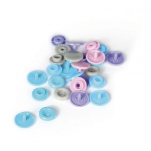 lot de 10 boutons pressions résine  PASTEL diamètre 12,2mm