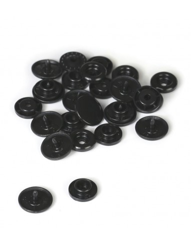 lot de 10 boutons pressions résine  NOIR diamètre 12,2mm