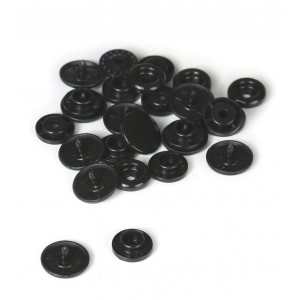 lot de 10 boutons pressions résine  NOIR diamètre 12,2mm