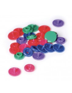lot de 10 boutons pressions résine  COULEURS VIVES diamètre 12,2mm