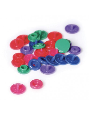 lot de 10 boutons pressions résine  COULEURS VIVES diamètre 12,2mm