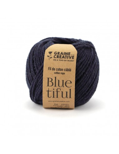 Pelote coton câblé INDIGO 2,5mm - 200g / 80mètres