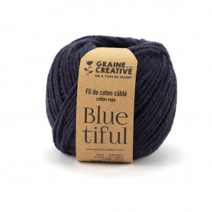 Pelote coton câblé INDIGO 2,5mm - 200g / 80mètres