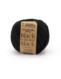 Pelote coton câblé NOIR 2,5mm - 200g / 80mètres