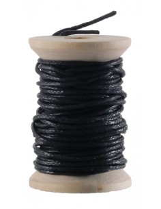 fil coton ciré noir - bobine de 5m