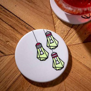CRICUT EXPLORE/MAKER - 4 SOUS-VERRE ROND CERAMIQUE 9,1 cm INFUSIBLE INK