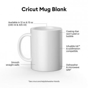 CRICUT - 2 MUGS CERAMIQUE BLANC 340 ML