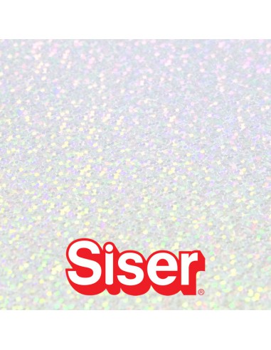 Holographic SISER - Flex Thermocollant - SILVER - la feuille de 50,8cmx30cm
