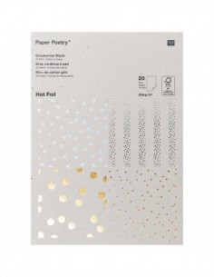 Bloc carton gris foil or, argent, rose gold, holo - 20 feuilles 250g