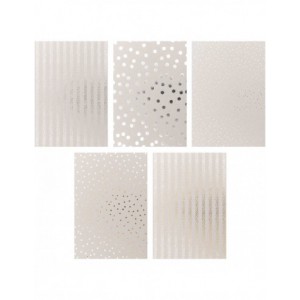 Bloc carton gris foil or, argent, rose gold, holo - 20 feuilles 250g