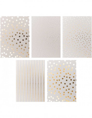 Bloc carton gris foil or, argent, rose gold, holo - 20 feuilles 250g