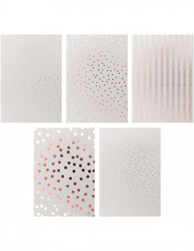 Bloc carton gris foil or, argent, rose gold, holo - 20 feuilles 250g