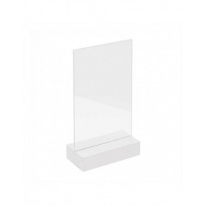 Support bois blanc avec double plaque acrylique 13x18cm - idéal gravure