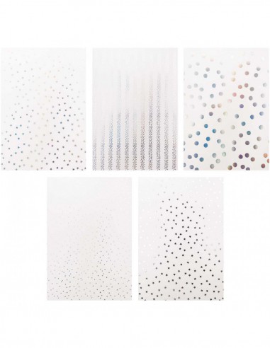Bloc cardstock RAYURE - foil or, argent,holo, rose gold - 20 feuilles 270g