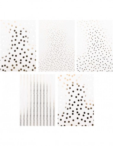 Bloc cardstock RAYURE - foil or, argent,holo, rose gold - 20 feuilles 270g