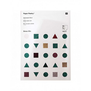 Bloc cardstock pailleté - NOSTALGIC - 10 feuilles 180g