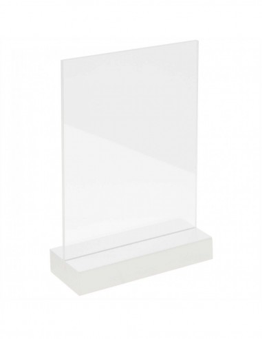 Support bois blanc avec double plaque acrylique 10X15cm - idéal gravure