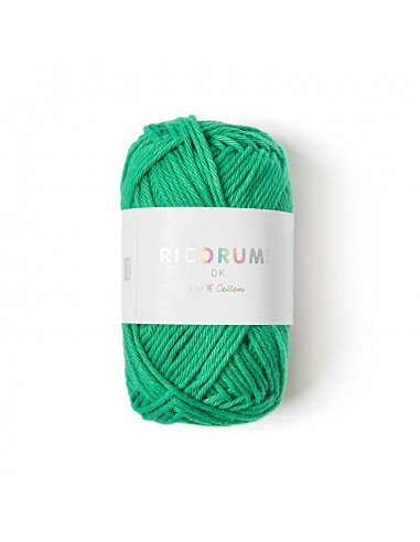 Fil RICORUMI DK 100% coton - VERT HERBE / 044