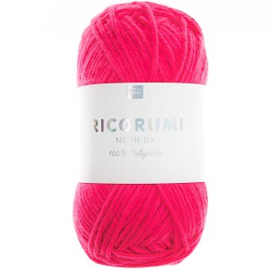 Fil RICORUMI DK 100% coton - FLUO / Rose - 002