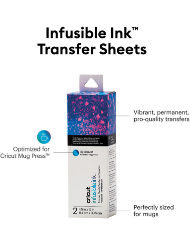 CRICUT - 2 Feuilles TRANSFERT INFUSIBLE INK 30,5X11.4 cm watercolor splash