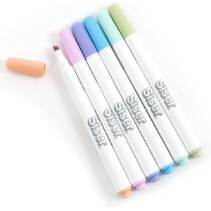 6 Feutres de Sublimation SISER - pointe biseautée - Couleurs Pastel
