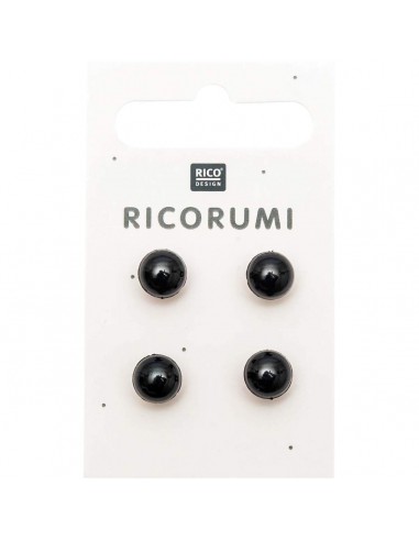 Yeux pour amigurumi et création de jouets - 4 Bouton RICORUMI,  BRUN-NOIR, 8,5mm