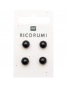Yeux pour amigurumi et création de jouets - 4 Bouton RICORUMI,  BRUN-NOIR, 8,5mm