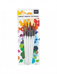 Set de 6 pinceaux  ronds - tailles assorties