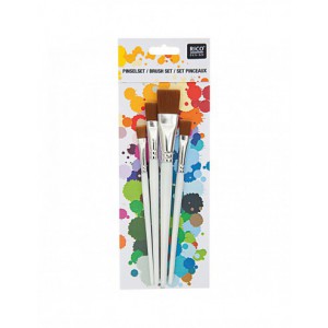 Set de 4 pinceaux  plats - tailles assorties