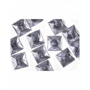 Strass - 25 pièces -  carré transparent 18mm - grand