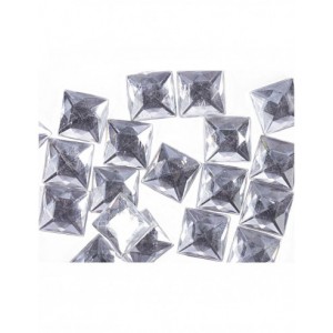 Strass - 50 pièces -  carré transparent 14mm - moyen