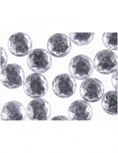 Strass - 60 pièces -  cercle transparent 15mm - moyen