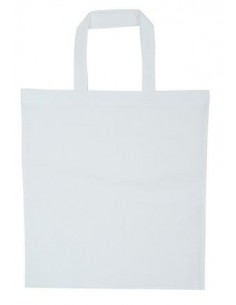 Sac tissus vierge à décorer 100% coton BLANC - 38 x 42 cm