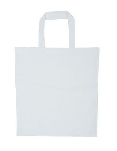 Sac tissus vierge à décorer 100% coton BLANC - 38 x 42 cm