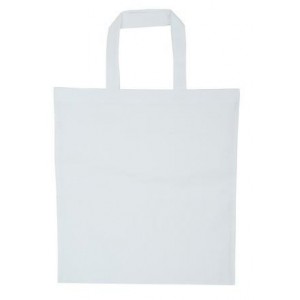 Sac tissus vierge à décorer 100% coton BLANC - 38 x 42 cm