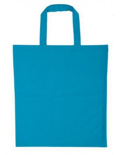 Sac tissus vierge à décorer 100% coton TURQUOISE - 38 x 42 cm