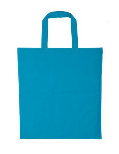 Sac tissus vierge à décorer 100% coton TURQUOISE - 38 x 42 cm