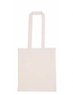 Sac tissus vierge à décorer 100% coton BLANC - ANSES LONGUES - 38 x 42 cm
