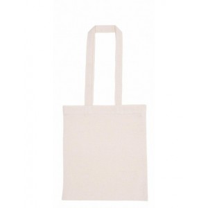 Sac tissus vierge à décorer 100% coton BLANC - ANSES LONGUES - 38 x 42 cm