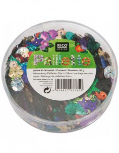Boite de sequins plats - 55g - holographique multicolore