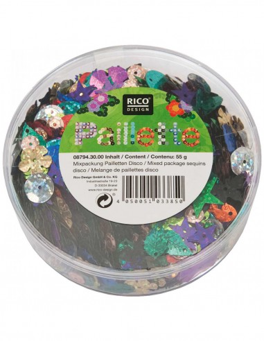 Boite de sequins plats - 55g - holographique multicolore