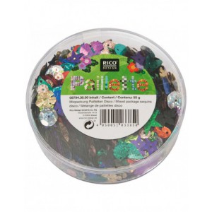 Boite de sequins plats - 55g - holographique multicolore