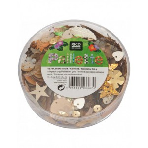Boite de sequins plats - 55g - doré holographique